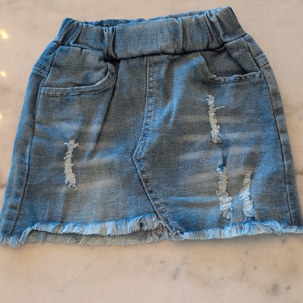 Stylish Jean Blue Denim Girls Kids Skirt